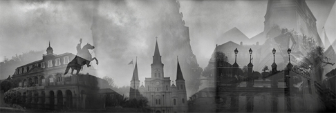 Jackson and the Pirates Alley by Rebecca McNeill Meyers | Multiple image photograph created using film, printed on durable canvas (no framing needed), or as Jackson and the Pirates Alley
